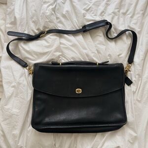 Vintage Coach Messenger Bag / Briefcase in Black